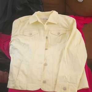 $12 add on - jean jacket stretch pastel yellow